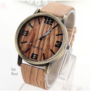 Woodchuck Oak Wood Grain Watch • Quartz Movement • Gift‑Ready Exotic Style